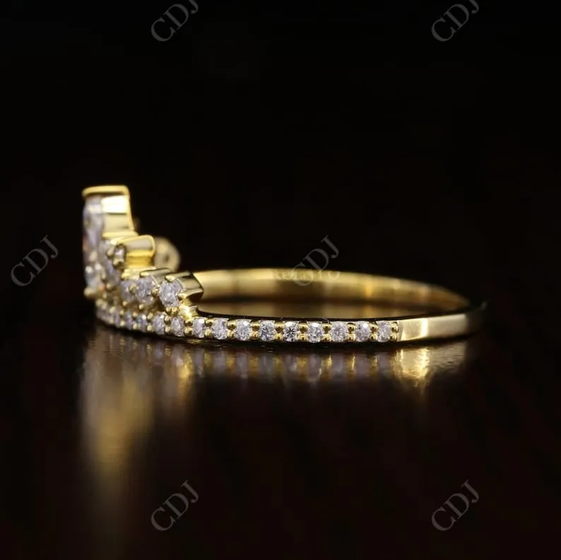 0.17CT Marquise And Round Cut Real Diamond Tiara Wedding Band
