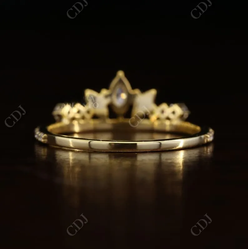0.17CT Marquise And Round Cut Real Diamond Tiara Wedding Band