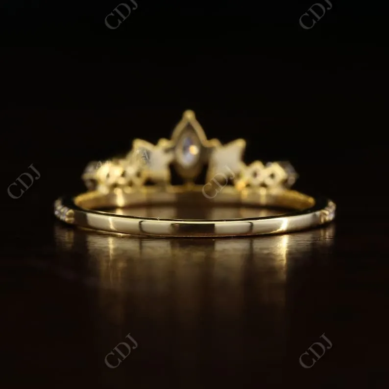 0.17CT Marquise And Round Cut Real Diamond Tiara Wedding Band