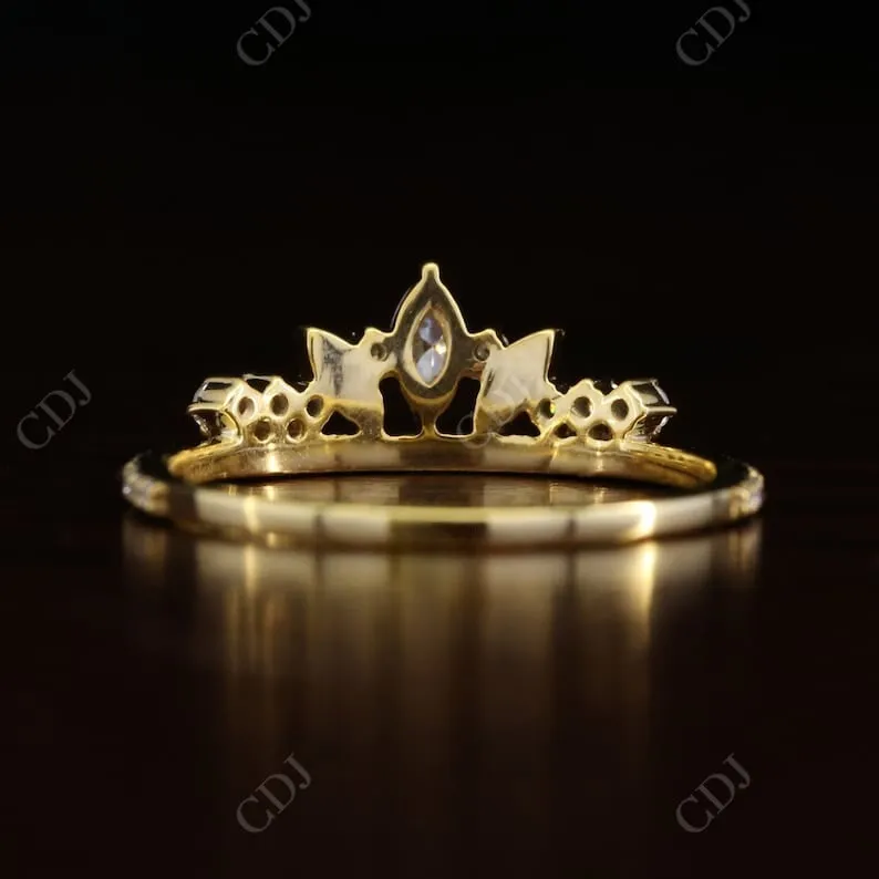 0.17CT Marquise And Round Cut Real Diamond Tiara Wedding Band