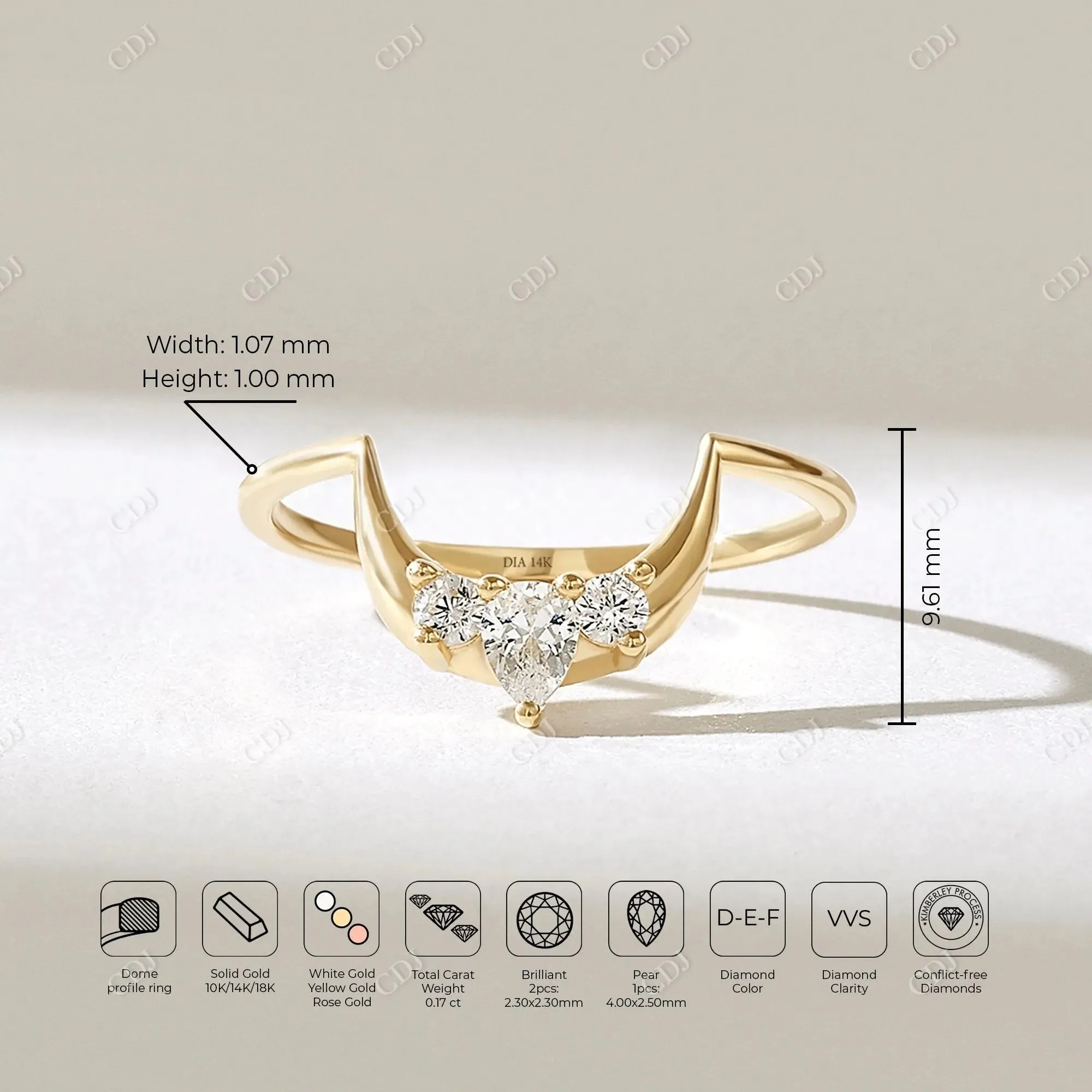 0.21CTW Lab Grown Diamond Tiara Curve Wedding Band