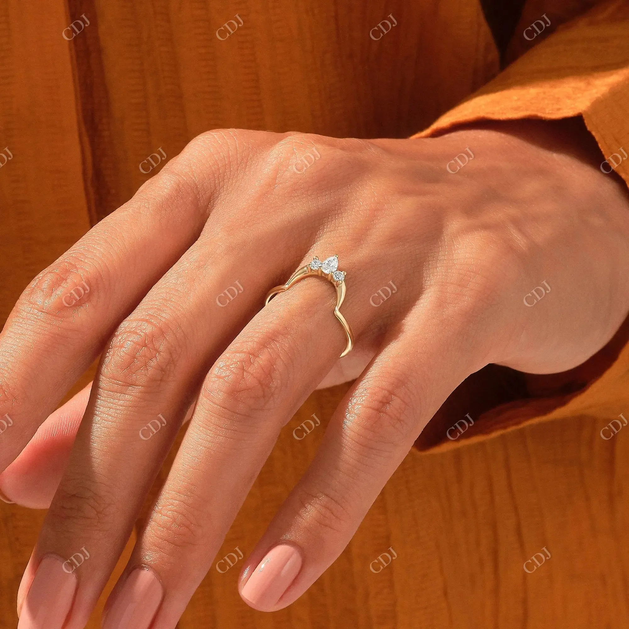 0.21CTW Lab Grown Diamond Tiara Curve Wedding Band