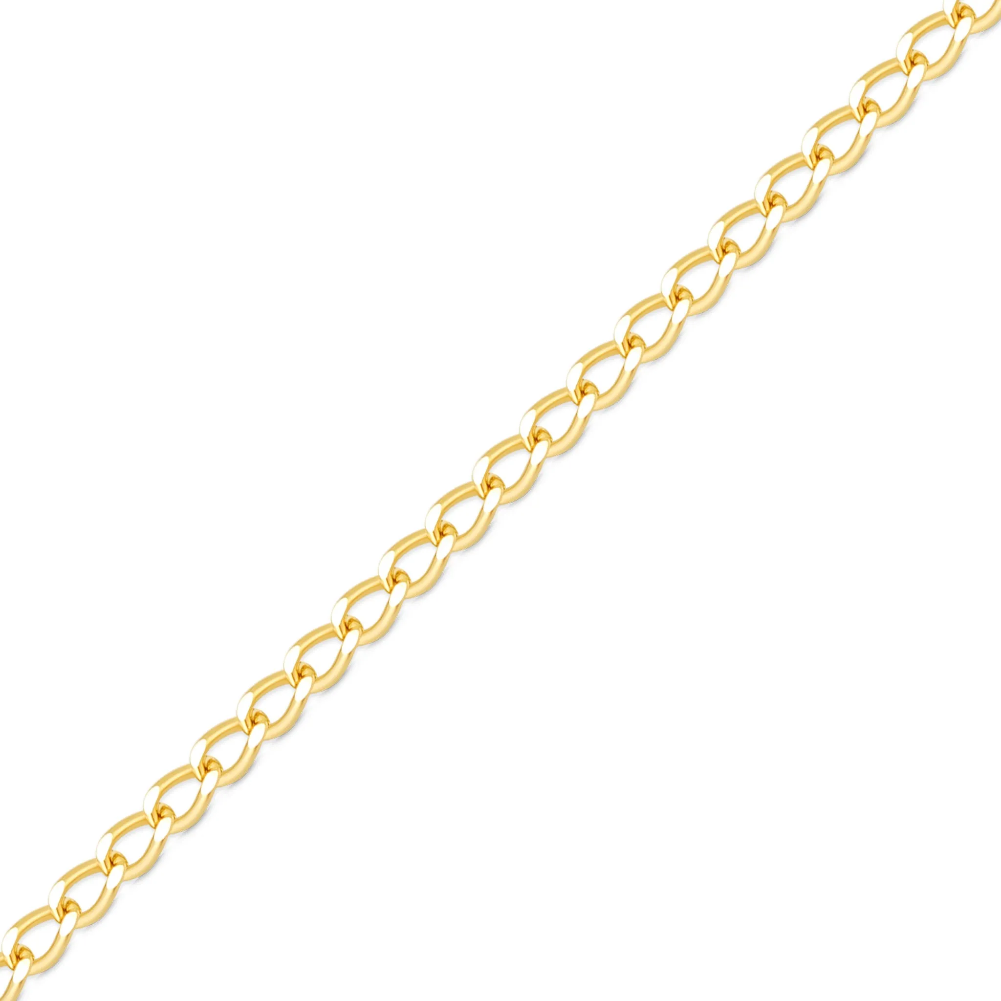 0.9mm Fine Diamond Cut Curb 14K Solid Gold Permanent Jewelry Chain - By the Inch / PMJ0005