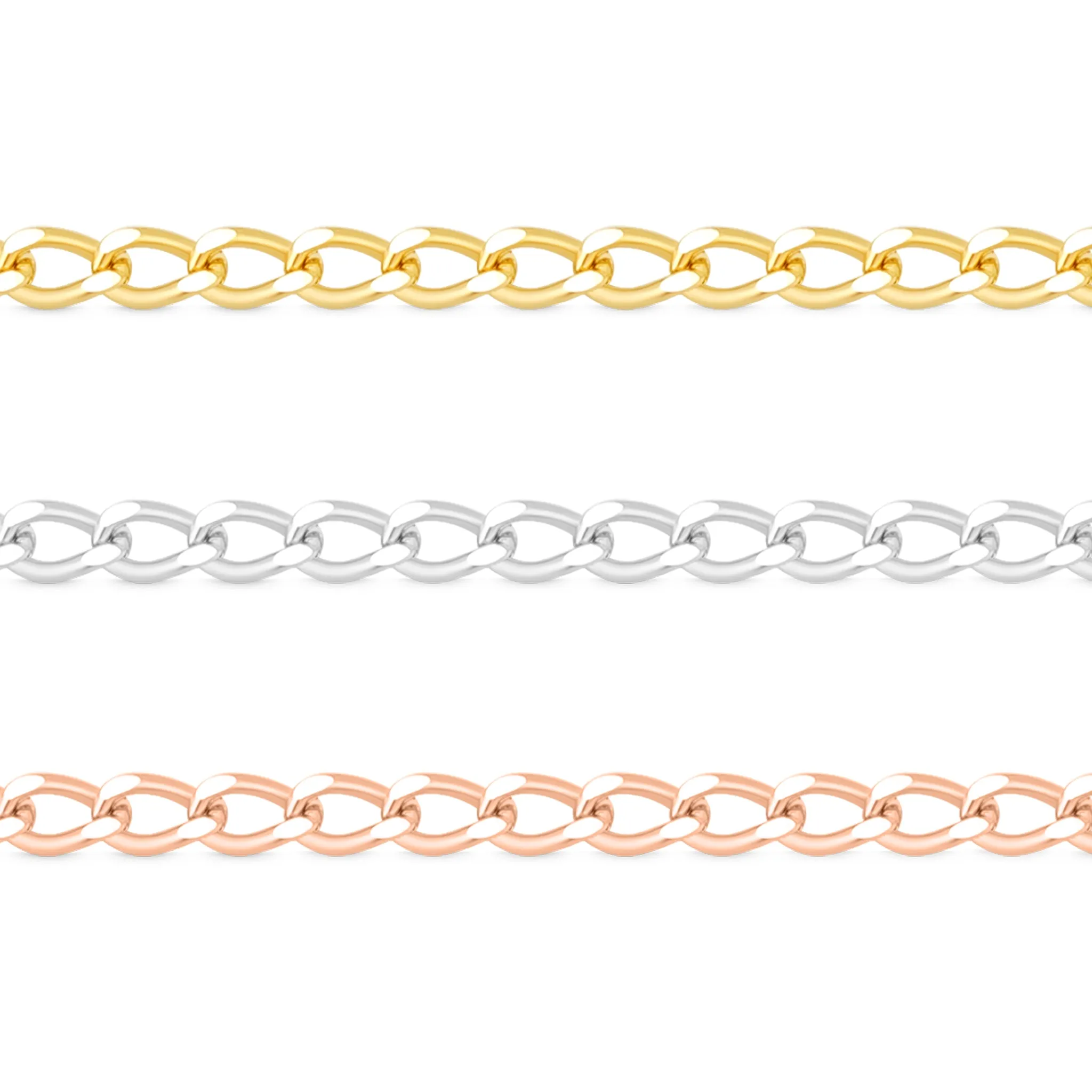 0.9mm Fine Diamond Cut Curb 14K Solid Gold Permanent Jewelry Chain - By the Inch / PMJ0005