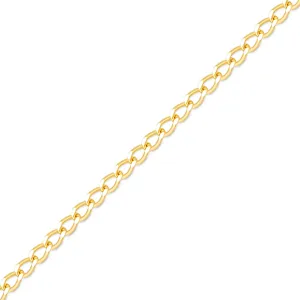 0.9mm Fine Diamond Cut Curb 14K Solid Gold Permanent Jewelry Chain - By the Inch / PMJ0005