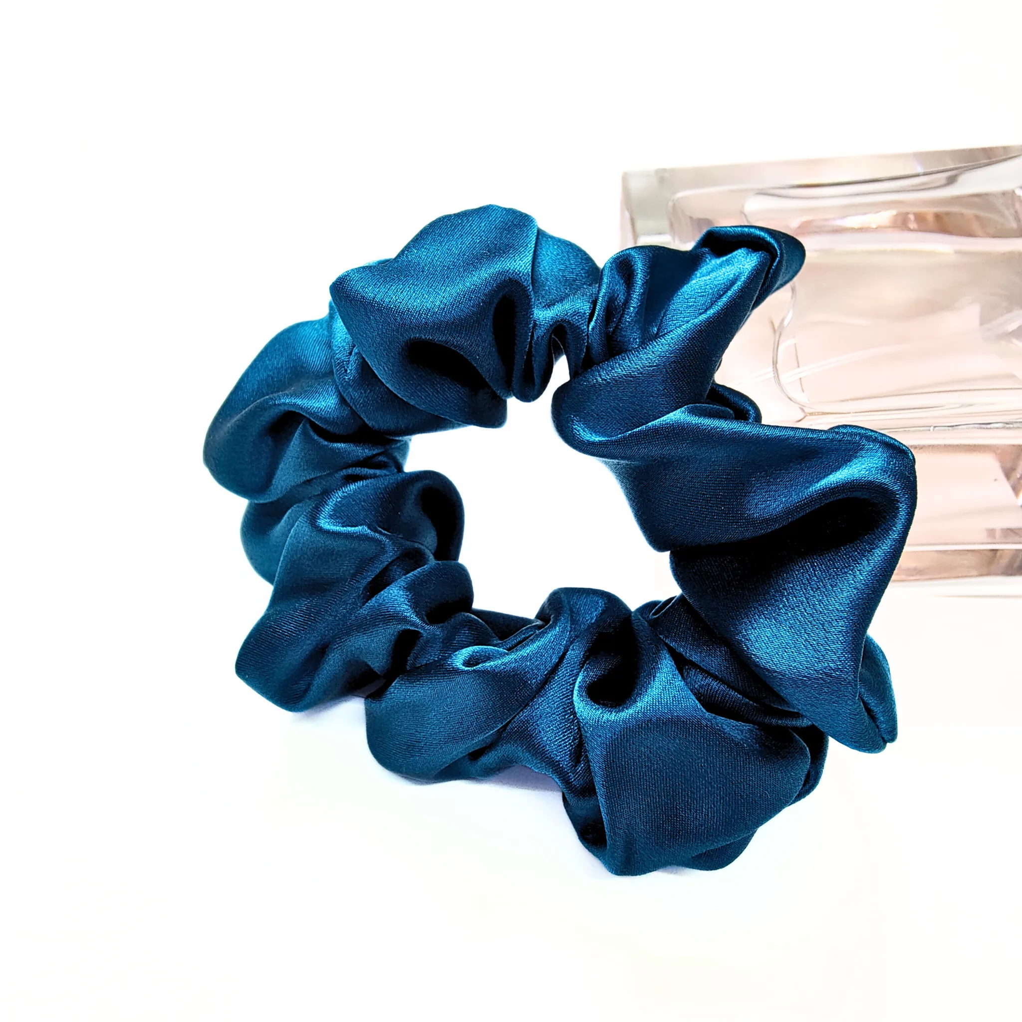 100% Mulberry Silk Scrunchie in Teal