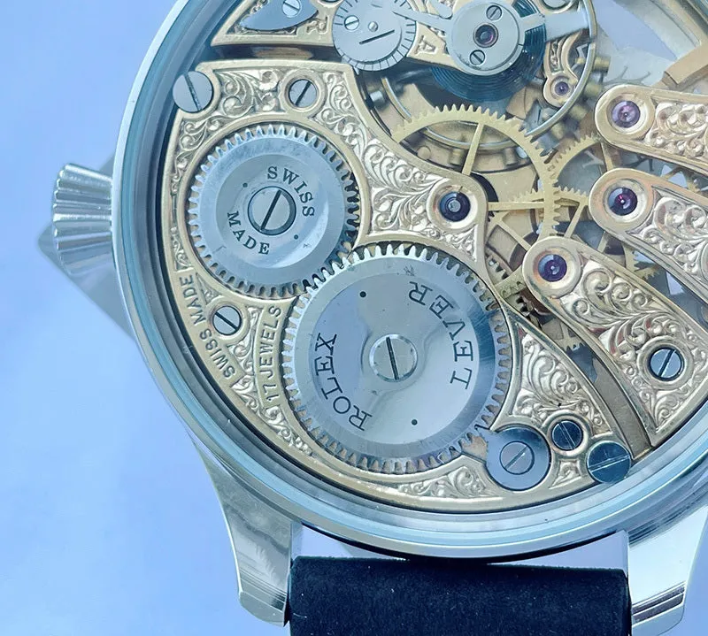1930s Rolex Pocket Watch Movement Custom Clock Casino Dial Wristwatch