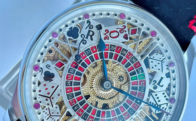 1930s Rolex Pocket Watch Movement Custom Clock Casino Dial Wristwatch