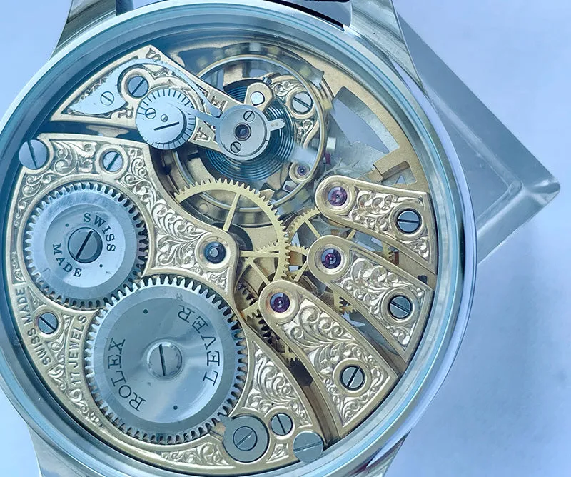 1930s Rolex Pocket Watch Movement Custom Clock Casino Dial Wristwatch