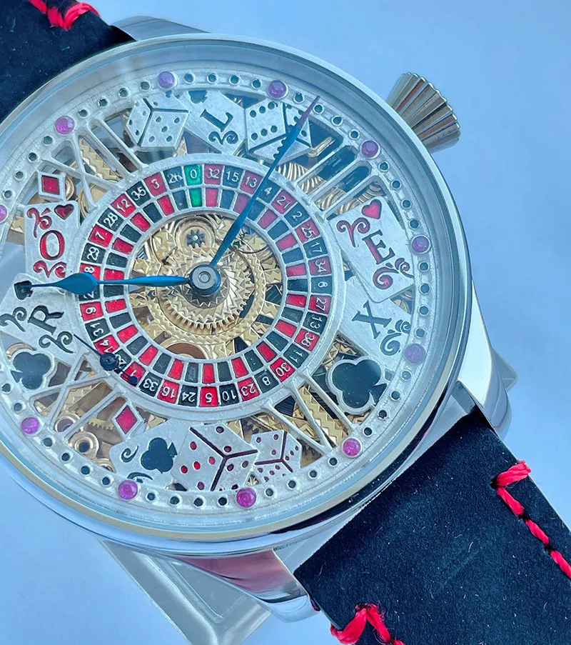 1930s Rolex Pocket Watch Movement Custom Clock Casino Dial Wristwatch