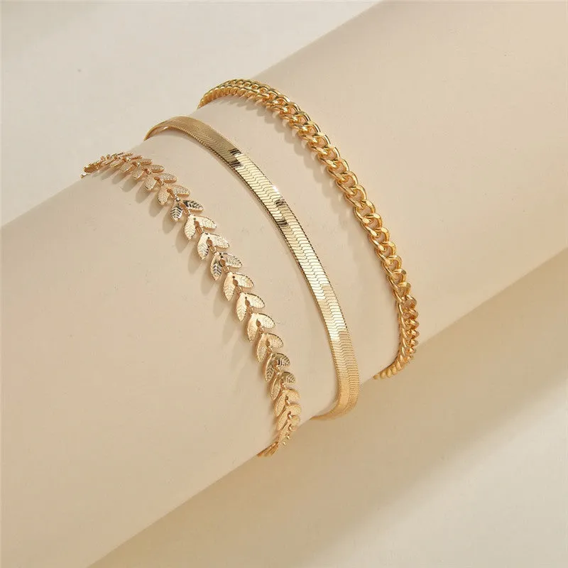 3Pcs/Set Vintage Boho Anklets For Women