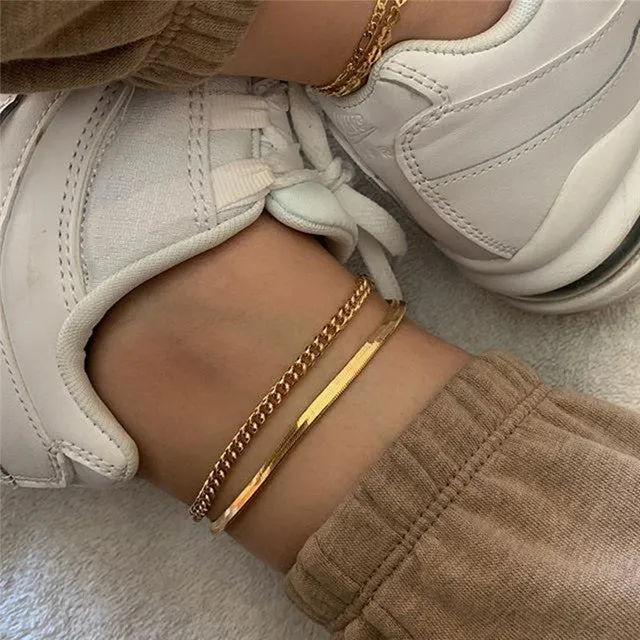 3Pcs/Set Vintage Boho Anklets For Women