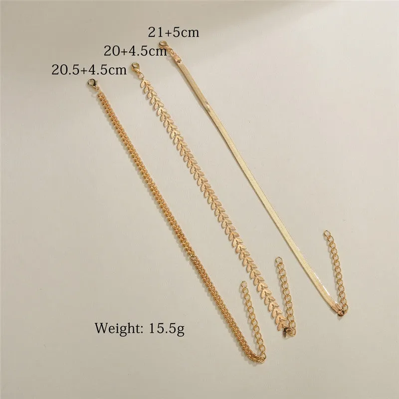 3Pcs/Set Vintage Boho Anklets For Women