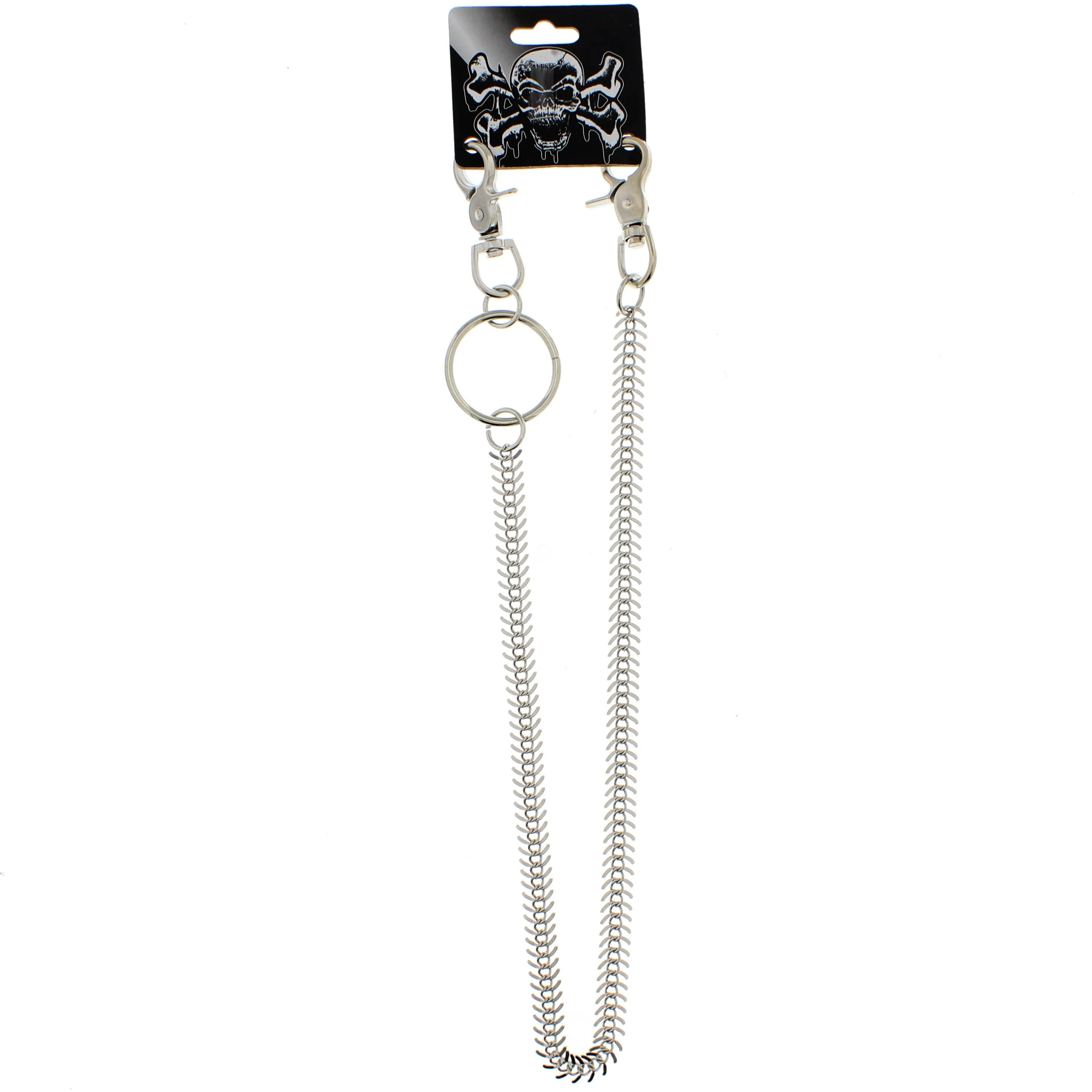 55cm Rhodium Fish Bone Style Links Key Chain or Hip Chain