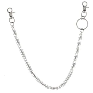 55cm Rhodium Fish Bone Style Links Key Chain or Hip Chain