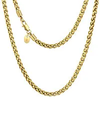 5mm 14K Gold/White Gold Basket Weave Chain Necklace