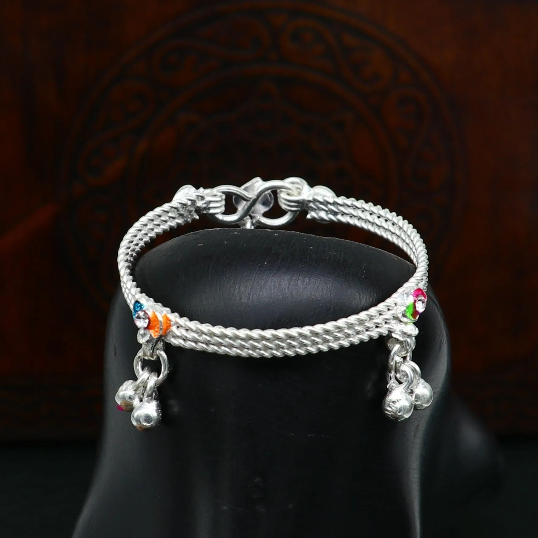 5" inches long handmade noisy bells anklets, fabulous baby ankle bracelet tribal style foot bracelet jewelry from India ank351