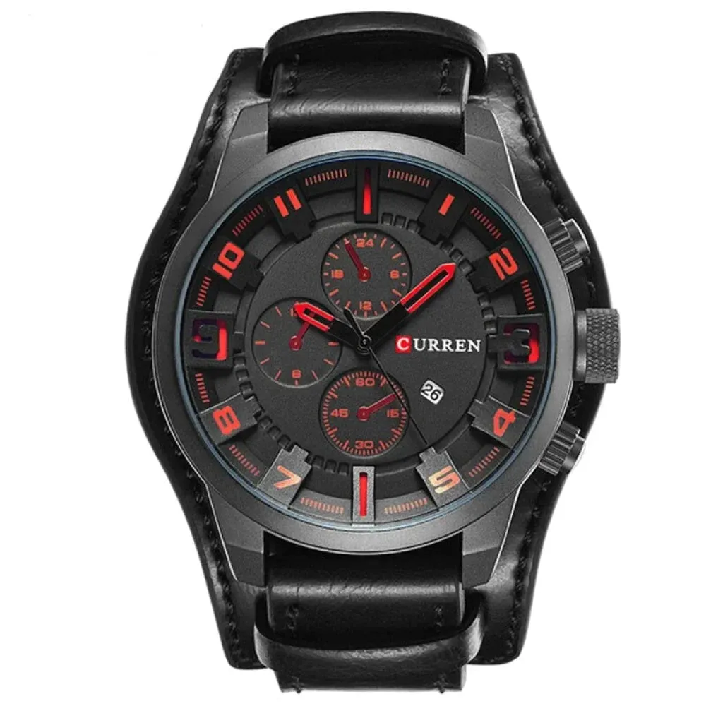 8225 Army Military Quartz Mens Watches Leather Men Watch Casual Sport Male Clock Watch