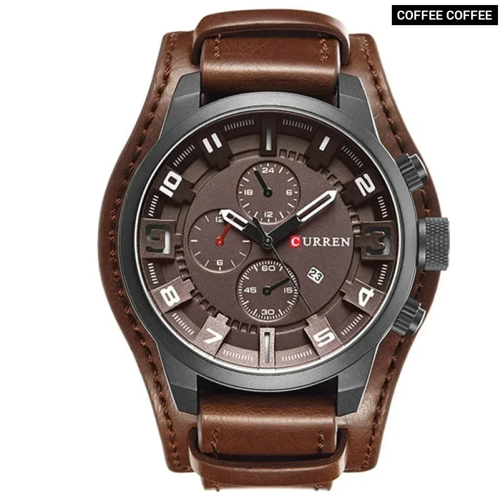 8225 Army Military Quartz Mens Watches Leather Men Watch Casual Sport Male Clock Watch