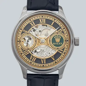 Antique Marriage Watch Rolex 44mm Men's Watch from Pocket Watch Hand-wound Skeleton