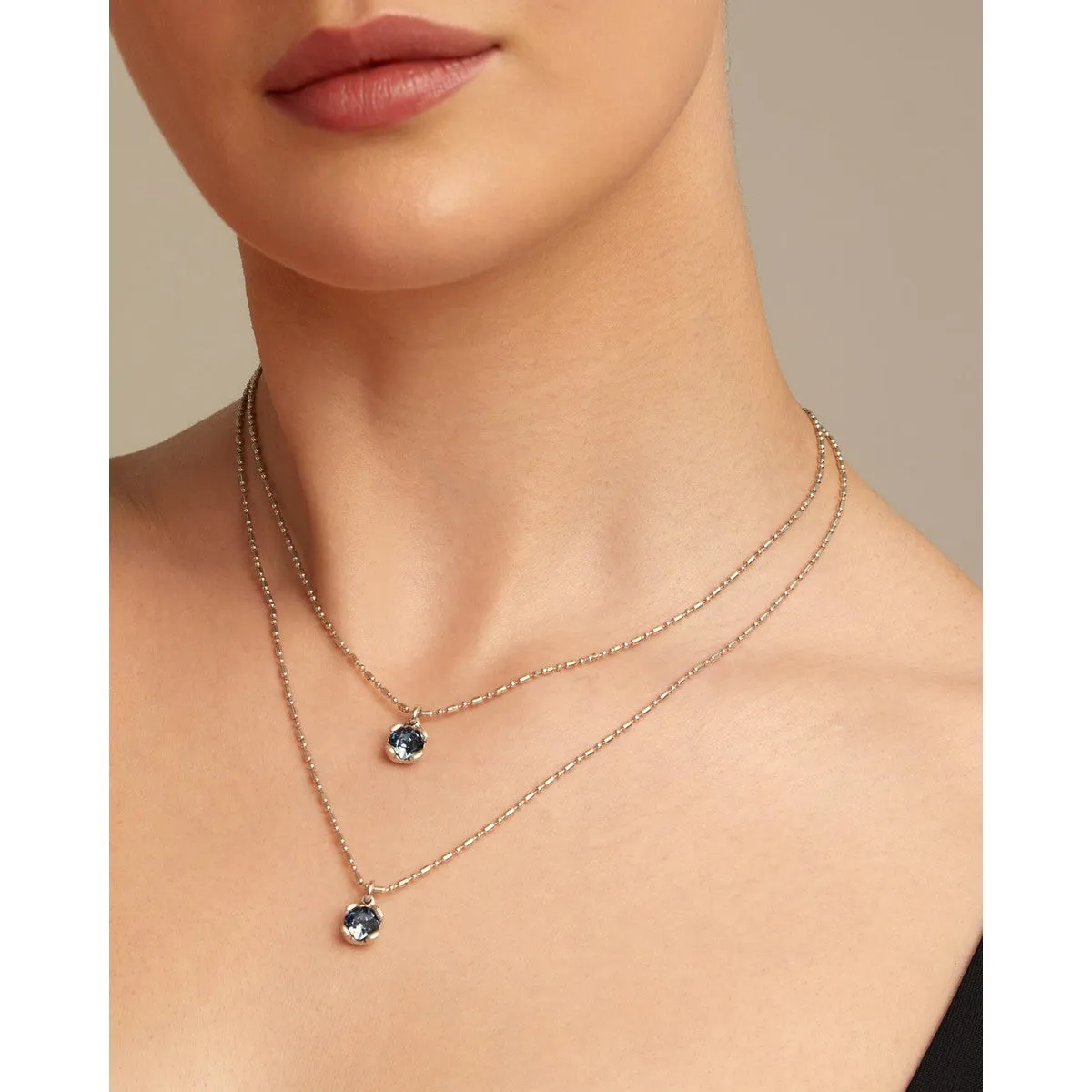 Aura Necklace - Silver/Blue - COL1866AZUMTL0U