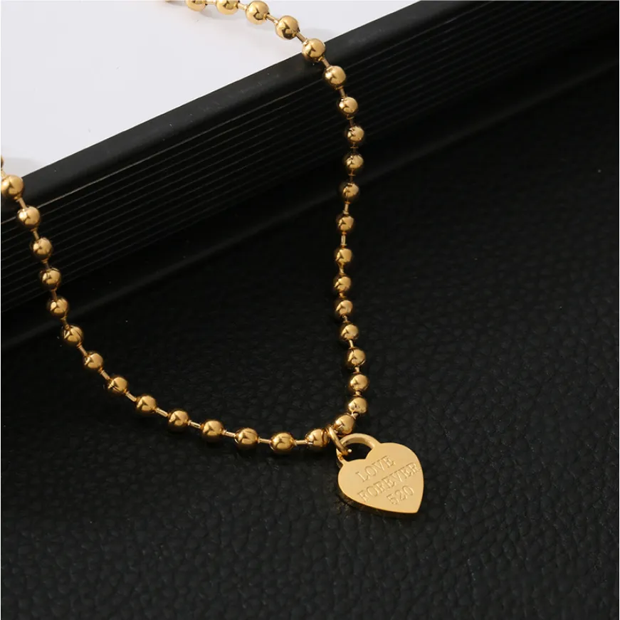 Beaded Heart Love Forever Elegant Charm Chain  Anklet For Women
