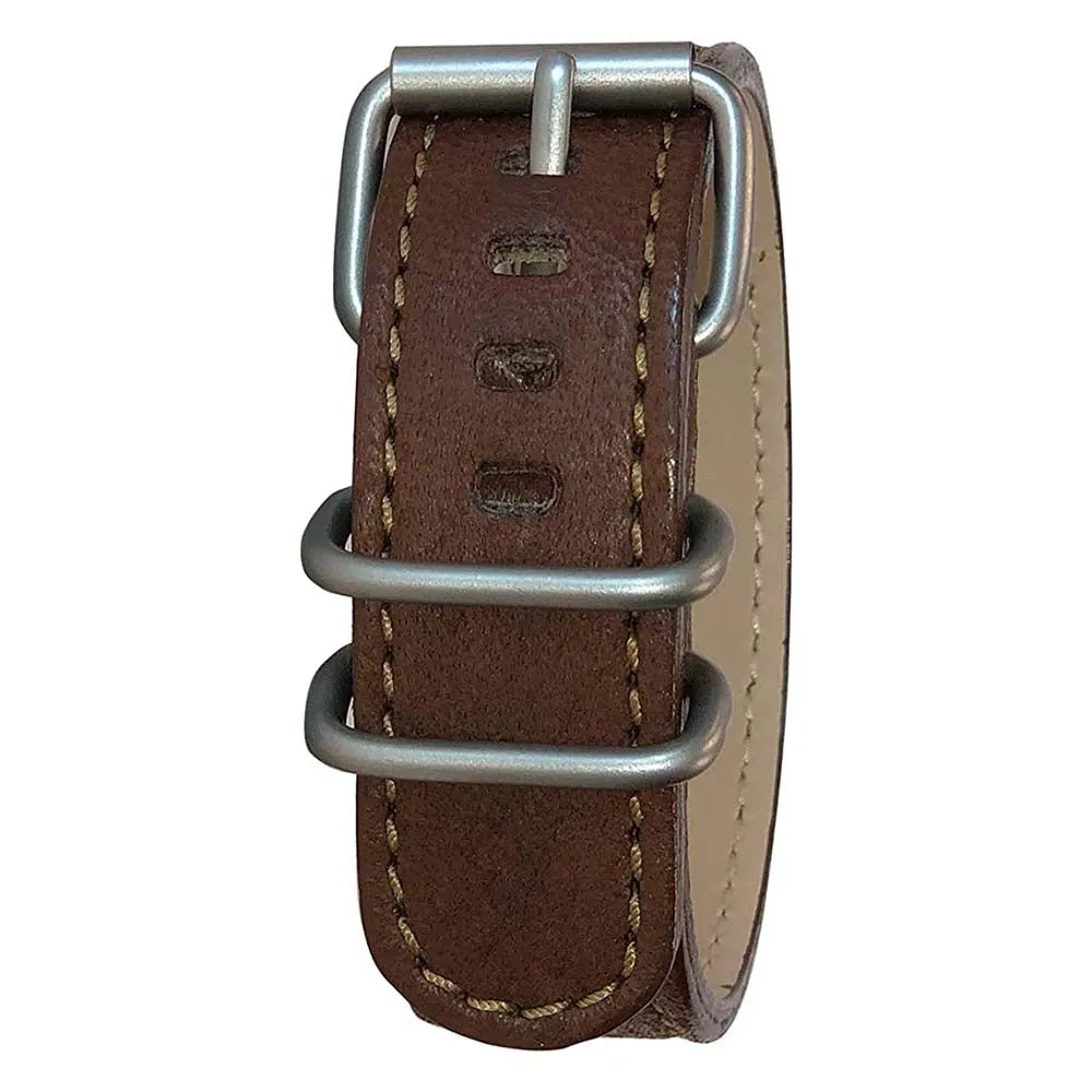 Bertucci Mens G-Type Wyoming Brown Wapiti Elk Leather Strap Matte Stainless Steel Buckle Watch Band - B-281M