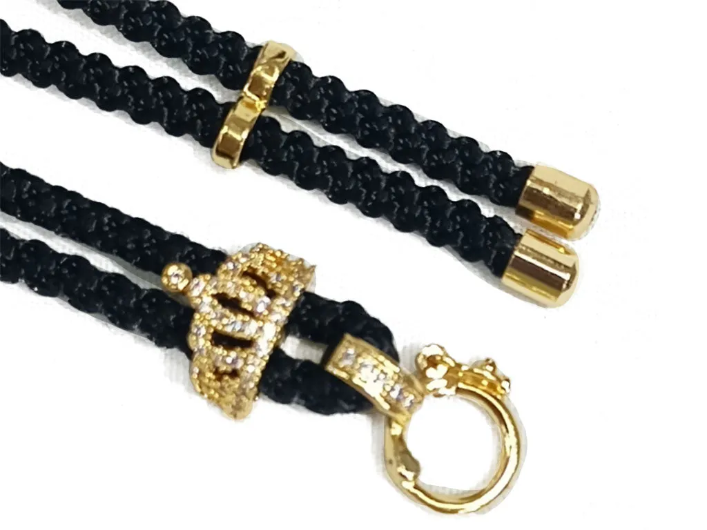 Black & Golden Crown Shape Dual Design 04 Jewelry Making Chain with Charms