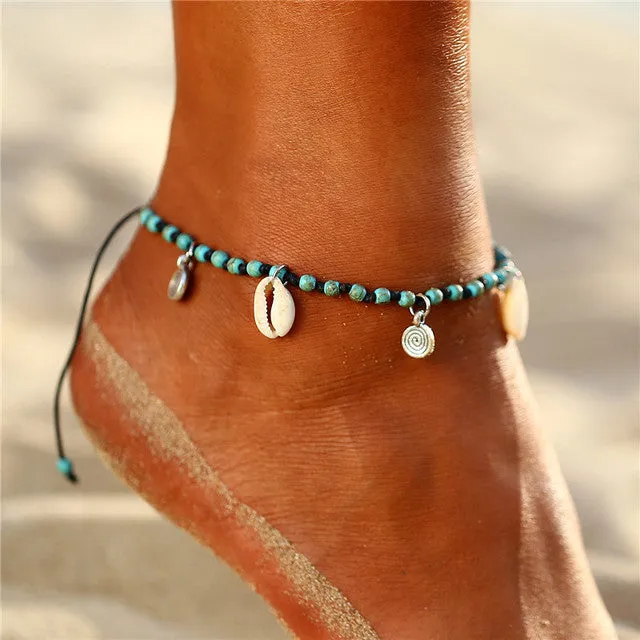 Bohemian Starfish Beads Stone Anklets for Women