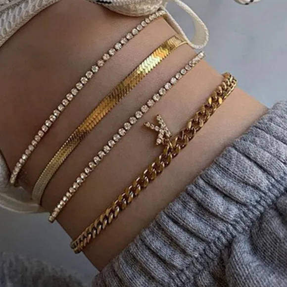 Boho Anklet Foot Geometry Chain Ankle