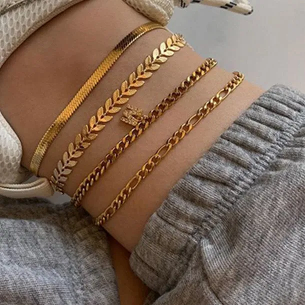 Boho Anklet Foot Geometry Chain Ankle