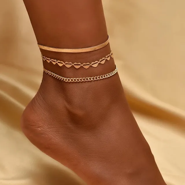 Boho Anklet Foot Geometry Chain Ankle
