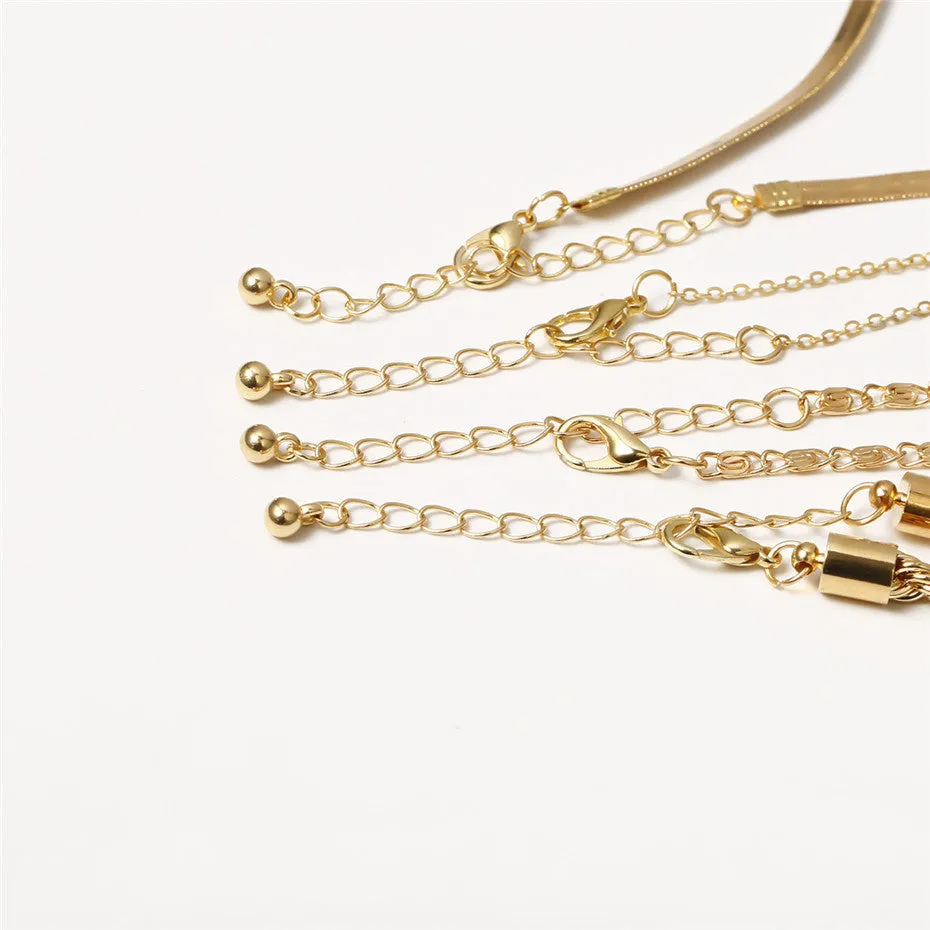 Boho Charm Iron Snake Chain Anklet Bracelet for Women