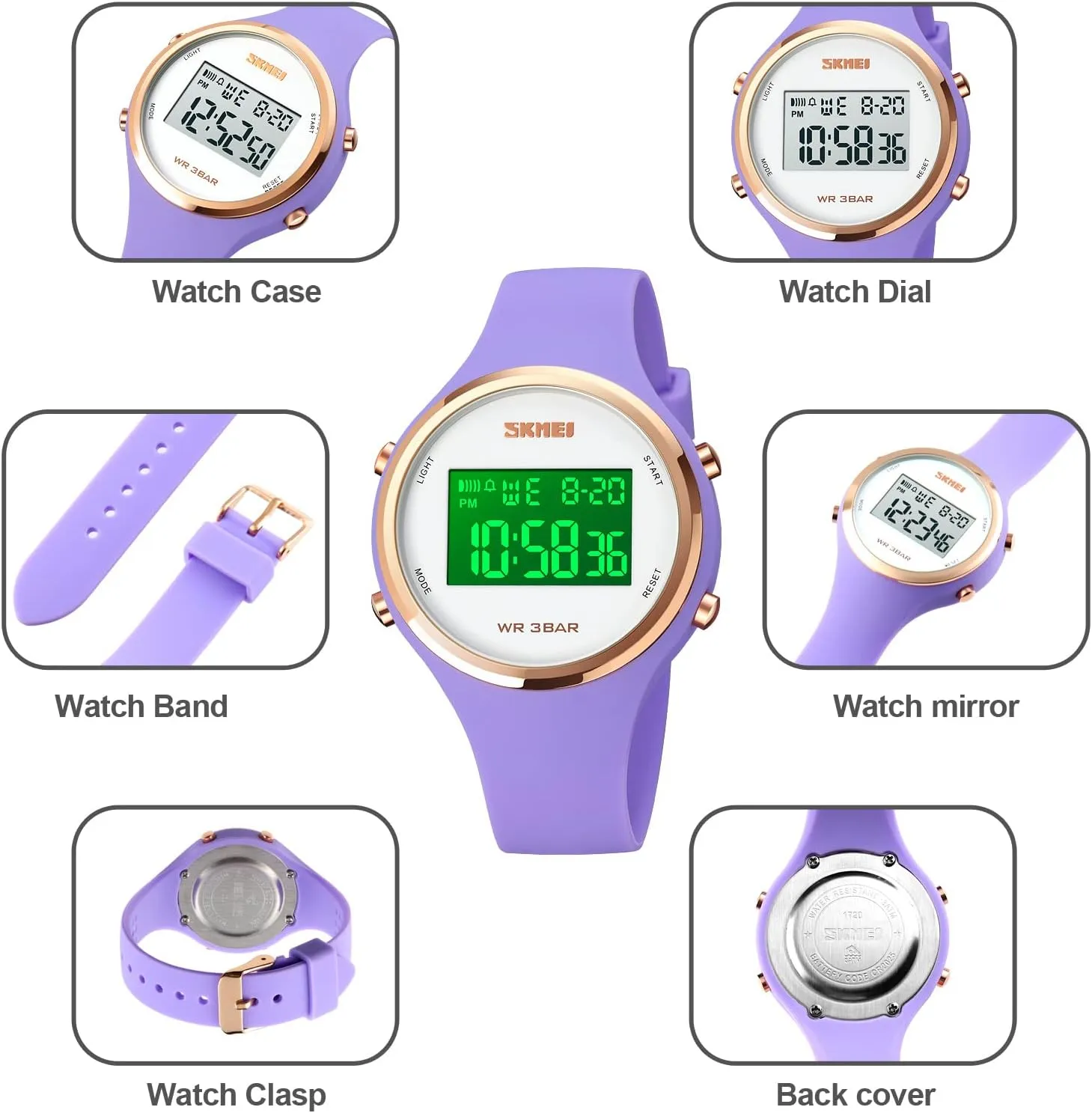 CakCity Digital Watch for Women Waterproof Stopwatch Sports Watches for Mens and Womens Unisex Wristwatch with Luminous Display