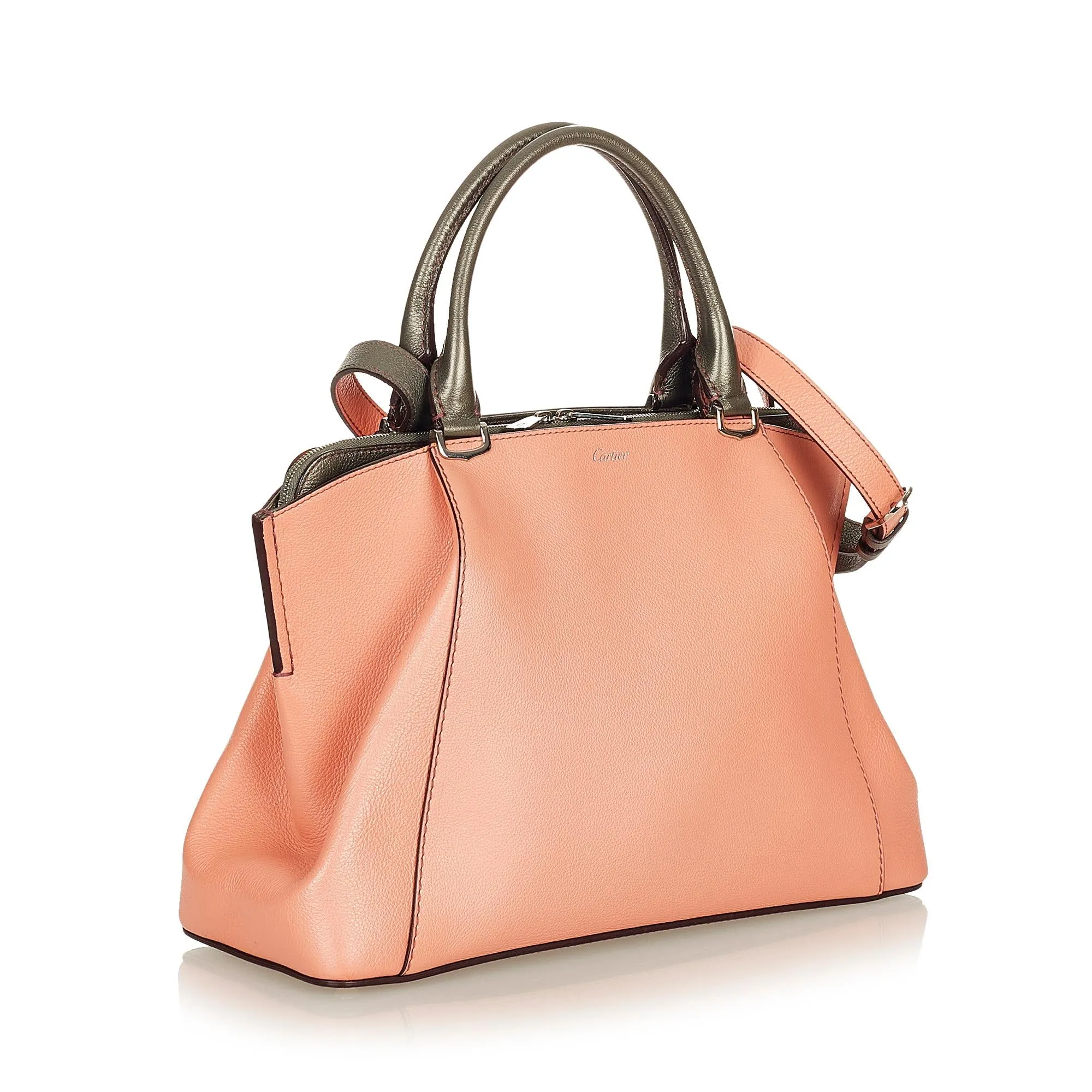 Cartier C de Cartier Leather Satchel (SHG-26967)