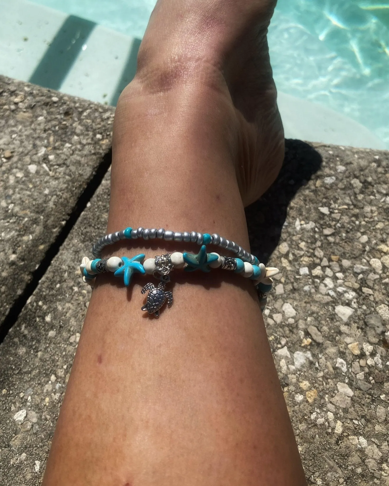 CLEARANCE! Boho Sea Turtle Beaded Ankle Bracelet Bohemian Jewelry