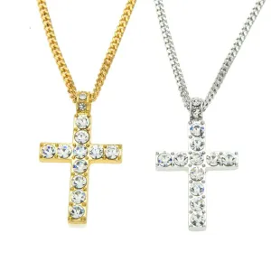Cross Pendant Necklace Rhinestone
