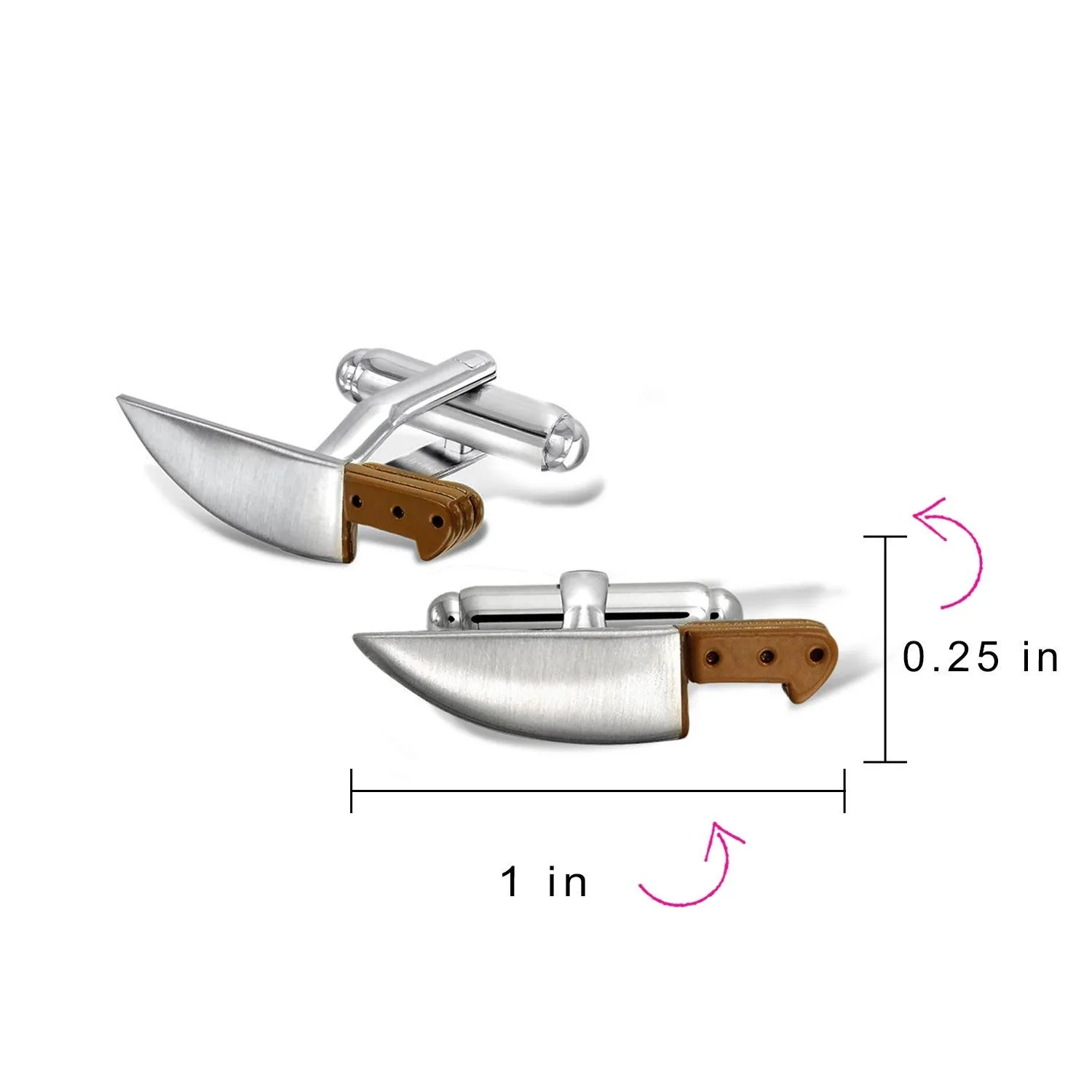 Culinary Chef Cook Knife Restaurant Owner Cufflinks Stainless Steel