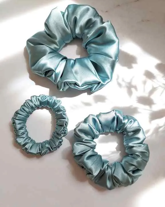 Custom Silky Satin Silk Scrunchies for Hair-ربطات شعر