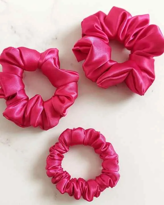 Custom Silky Satin Silk Scrunchies for Hair-ربطات شعر