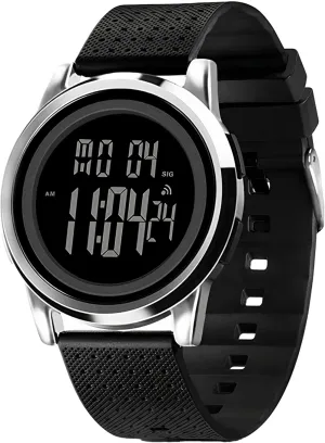 D Dash Ultra-Thin Minimalist Sports Waterproof Digital Watches Men with Wide-Angle Display Rubber Strap Wrist Watch for Men Women