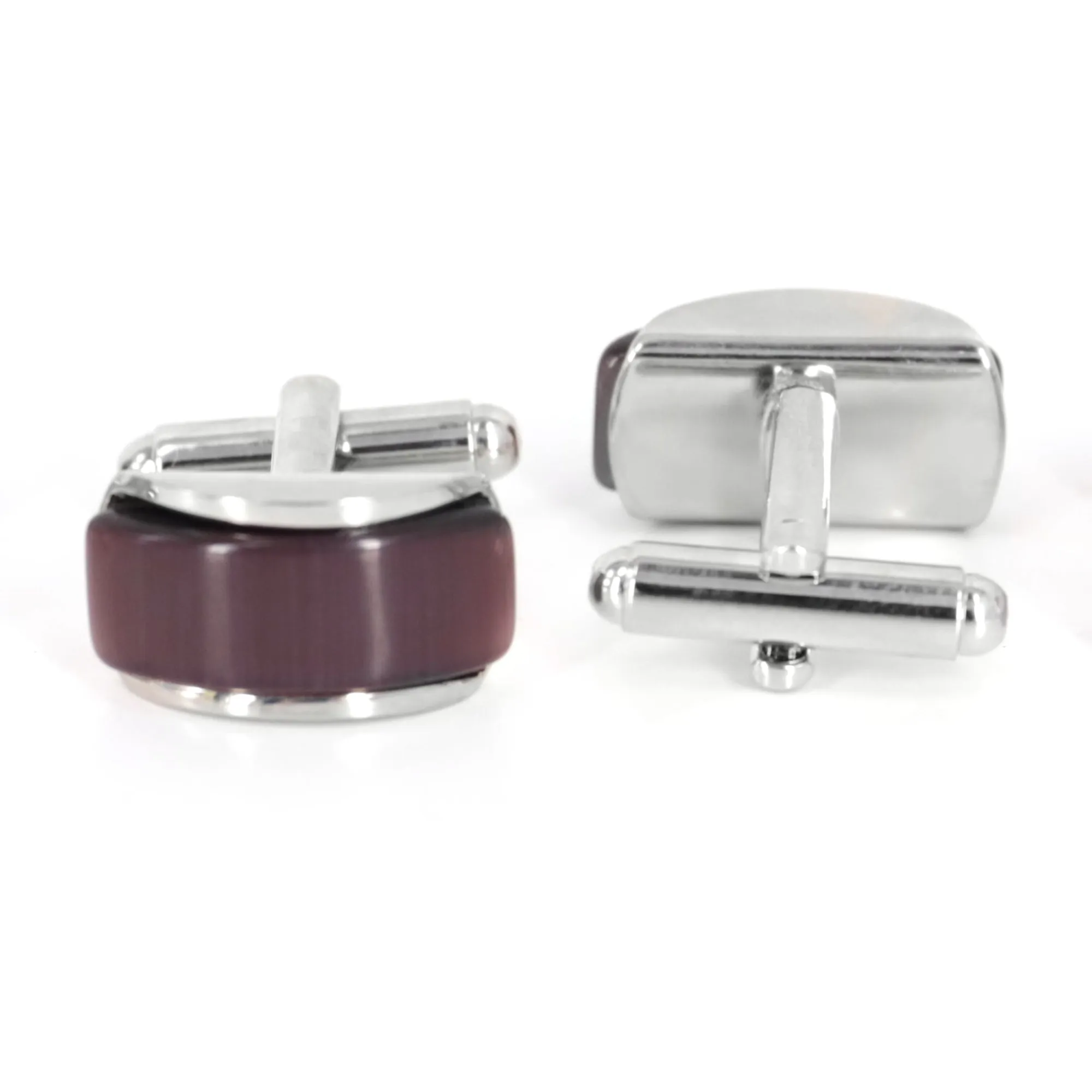 Dark Purple Spherical wedgefiber ( D-Shape) Fiber Optic Cufflinks (Online Exclusive)