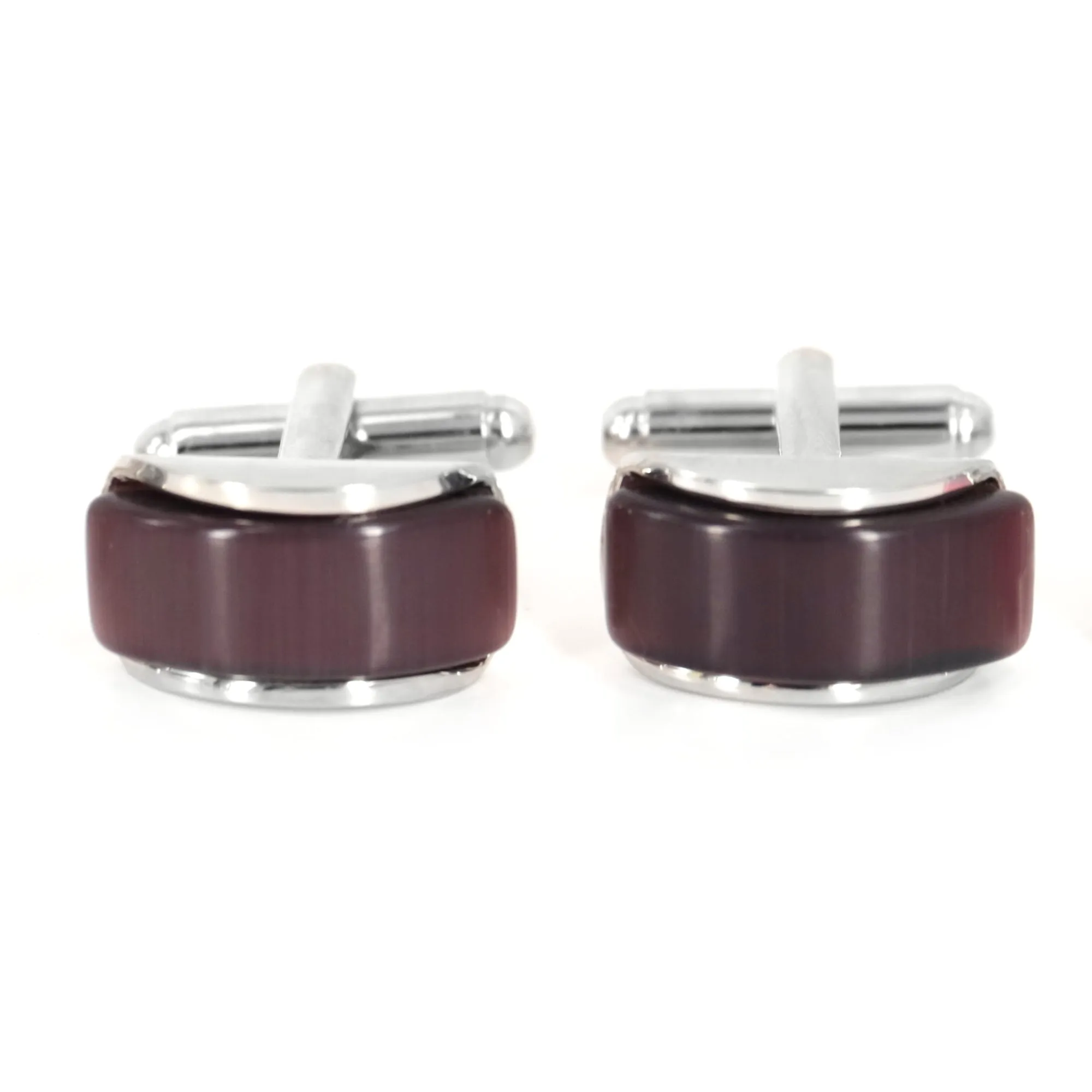 Dark Purple Spherical wedgefiber ( D-Shape) Fiber Optic Cufflinks (Online Exclusive)