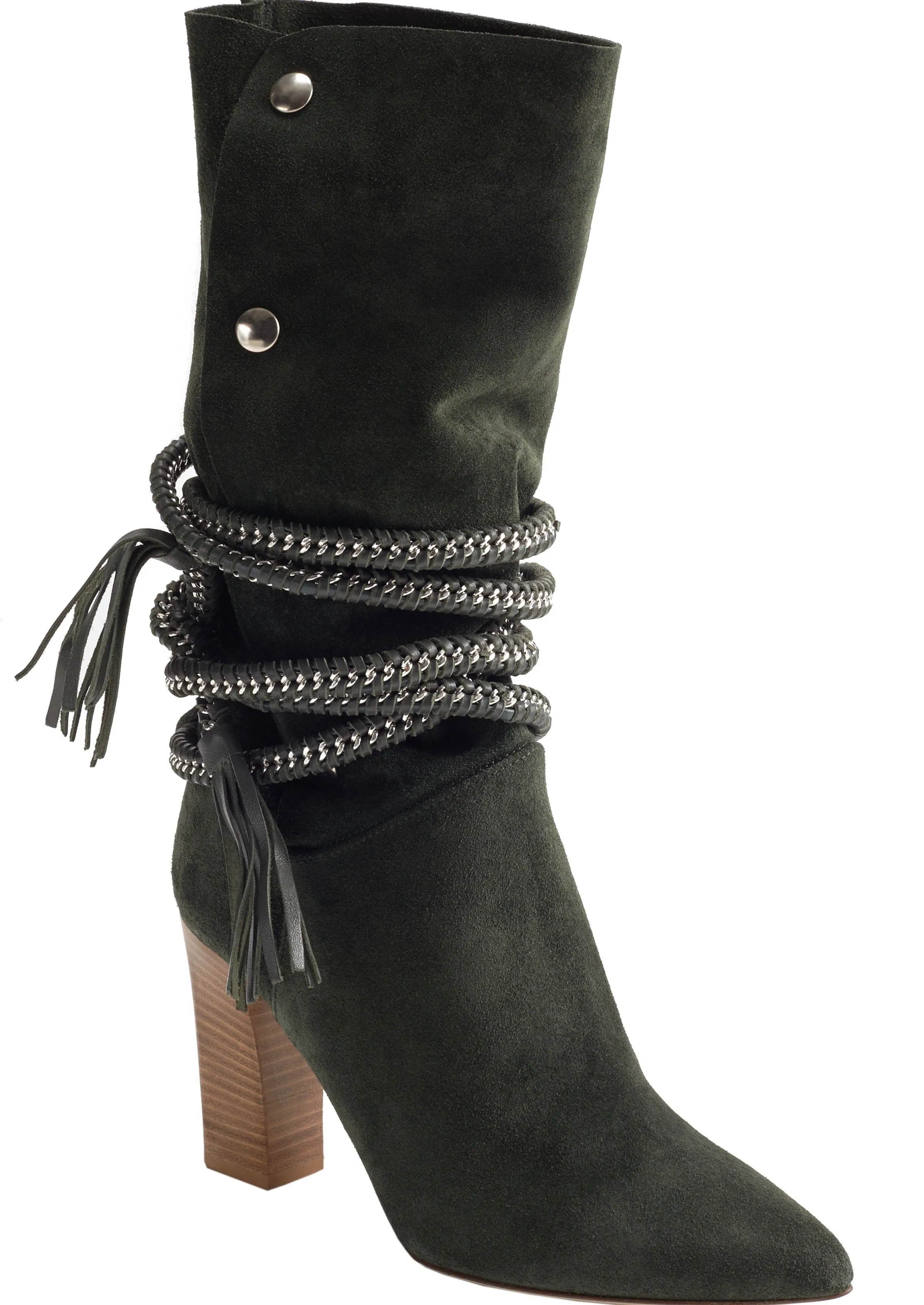 DIONNA DARK GREEN SUEDE BOOTS