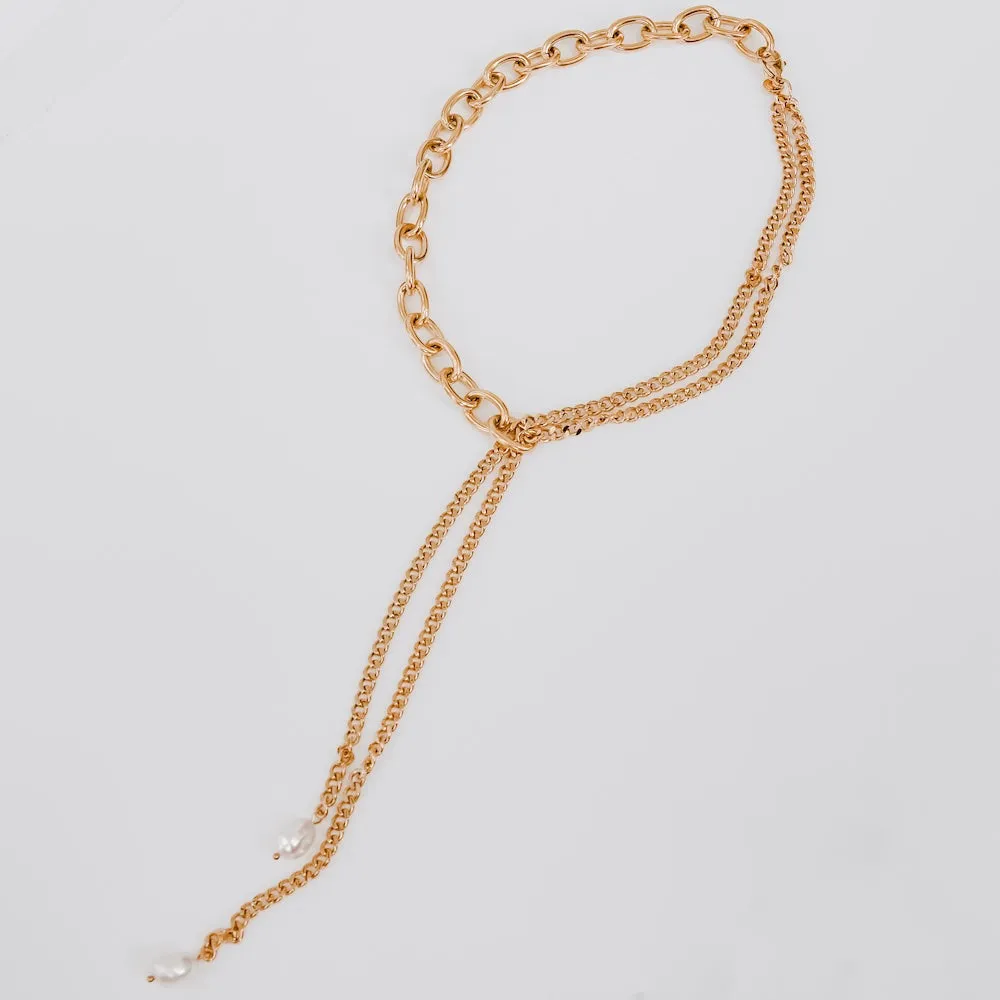 Dripped In Chains And Pearls Necklace - WATERPROOF