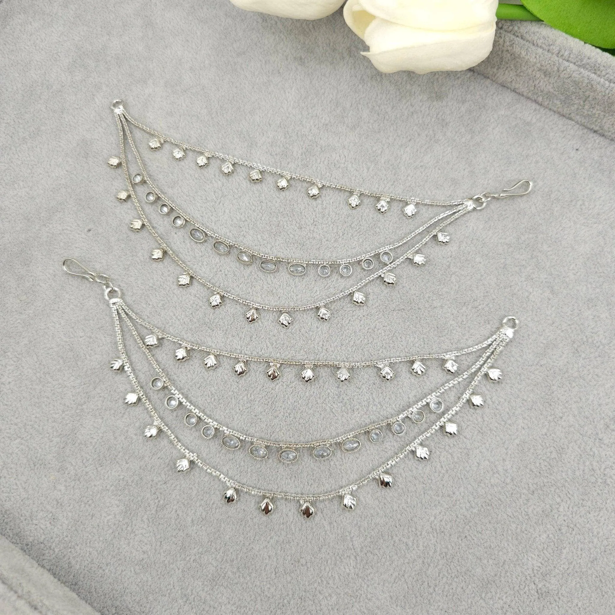 Elegant Reverse Polki Earring Chains for Enhanced Style and Comfort
