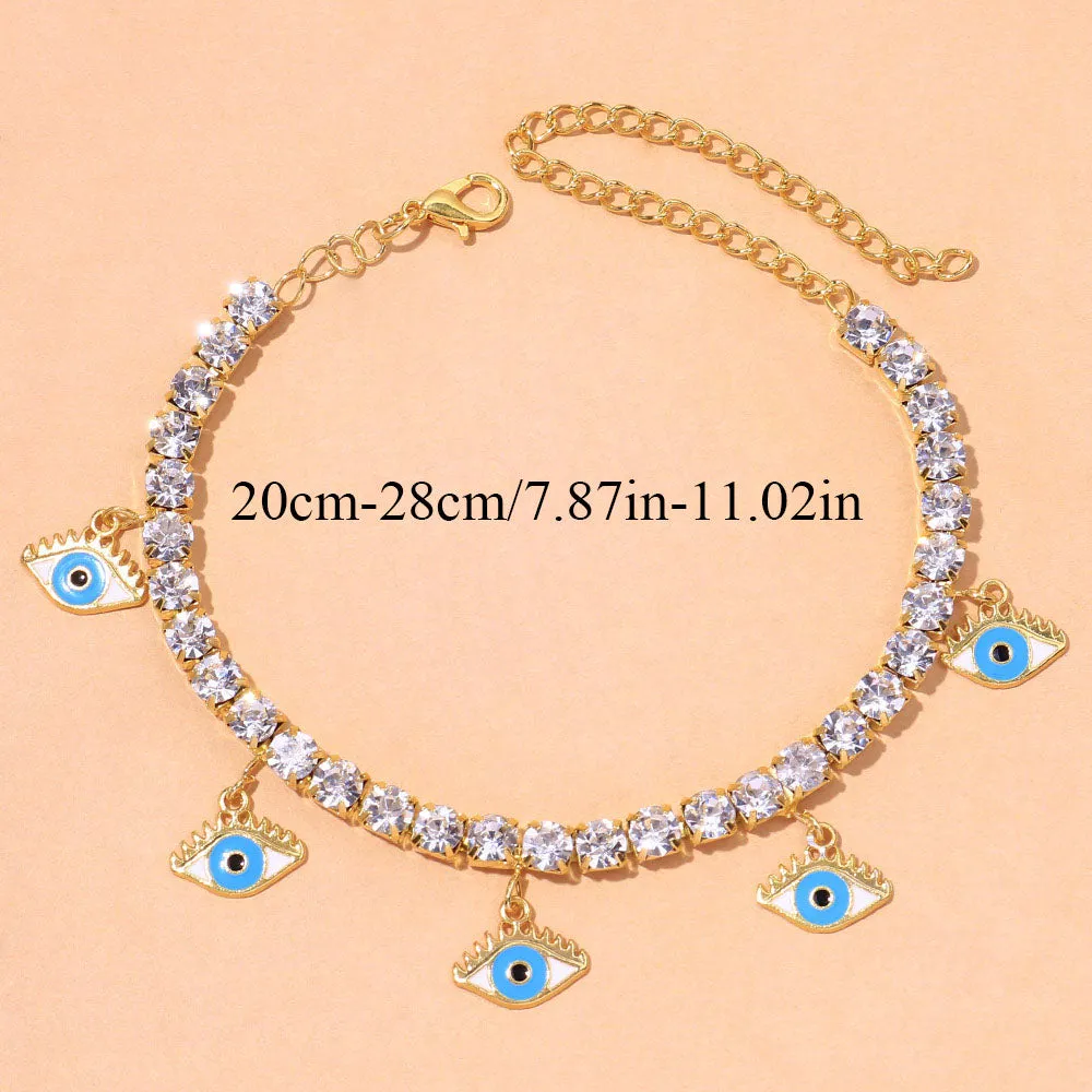 Fashion Blue Evil Eye Anklet Bracelet Wholesale for Women