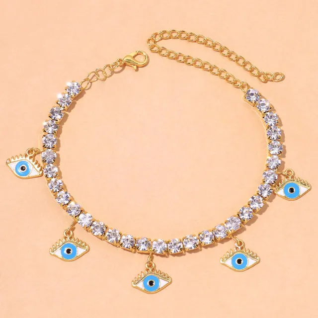 Fashion Blue Evil Eye Anklet Bracelet Wholesale for Women