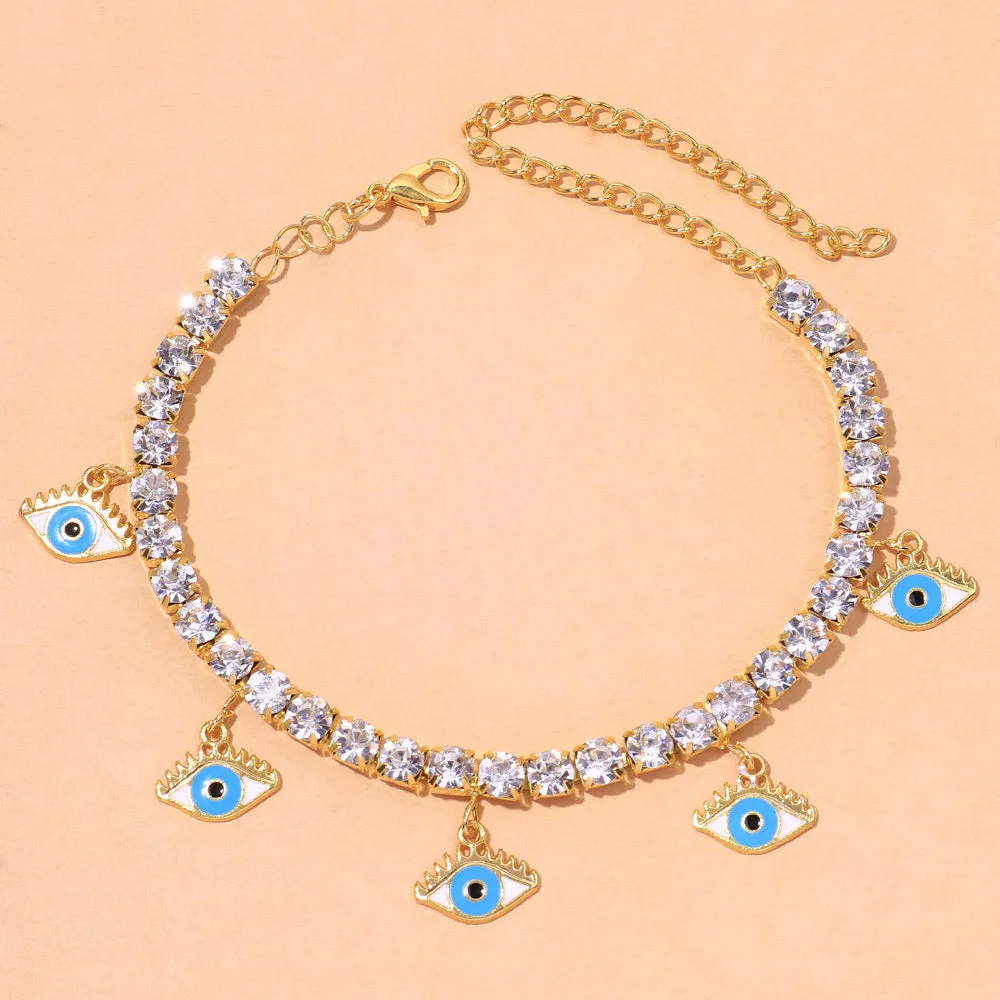 Fashion Blue Evil Eye Anklet Bracelet Wholesale for Women