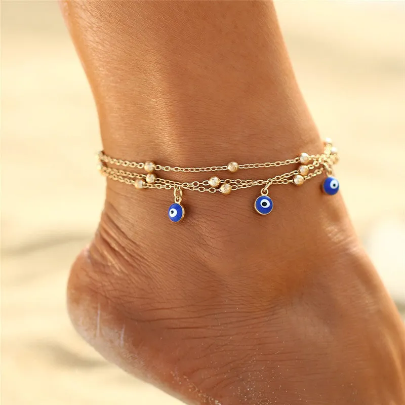 Fashion Colorful Crystal Beads Drop Anklets for Women
